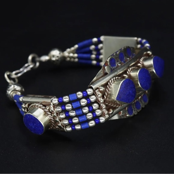 Tibetan silver gemstone ethnic bracelets - Picture 10 of 16